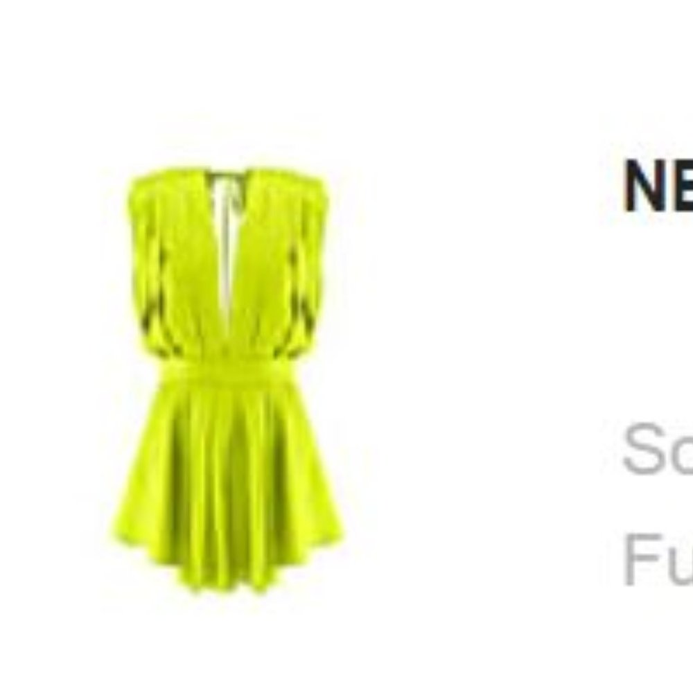 Neon Green Mini Draped Jumpsuit from Wolf and Badger (L)